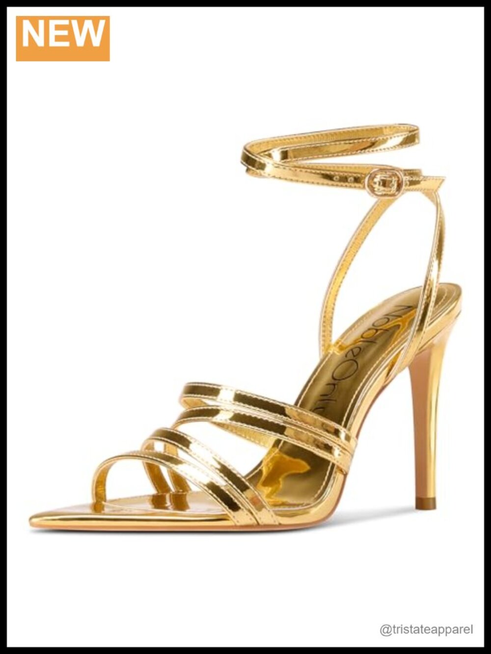Strappy Heels Pointed Open Toe Ankle Wrap Stiletto High Heels Dressy Party